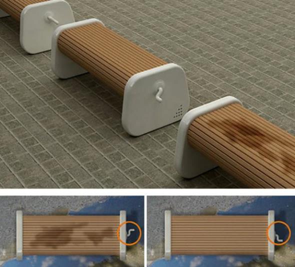 Yamurdan sonra slak zeminde oturmak istemeyenler iin ift yzl bank...