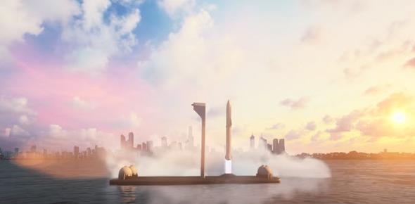 Musk&#8217;n Twitter'dan paylat video ile yolcular deniz zerinde kurulan bir platformdaki rokete biniyor ve roket frlatldktan sonra ateleyici ve kapsl birbirinden ayrlyor.