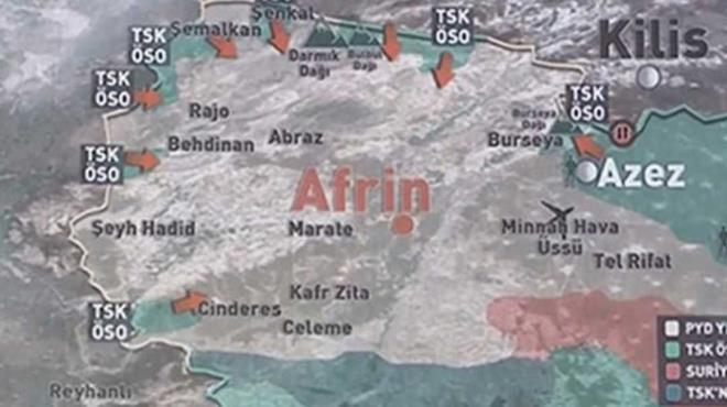 Afrin'e Zeytin Dal Harekat'nda 14. gne girildi.