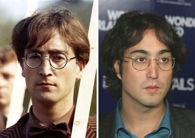 John Lennon (32 yandayken) ve olu Sean Lennon (28 yanda)