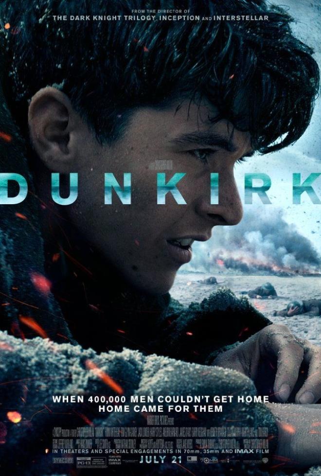 Dunkirk  <br>    Christopher Nolan'n Dunkirk filmi, 2. Dnya Sava'nn seyrini etkileyen olaylardan Dunkirk Tahliyesi'ni karadan, havadan ve denizden farkl bak alaryla izleyiciye aktaryor.