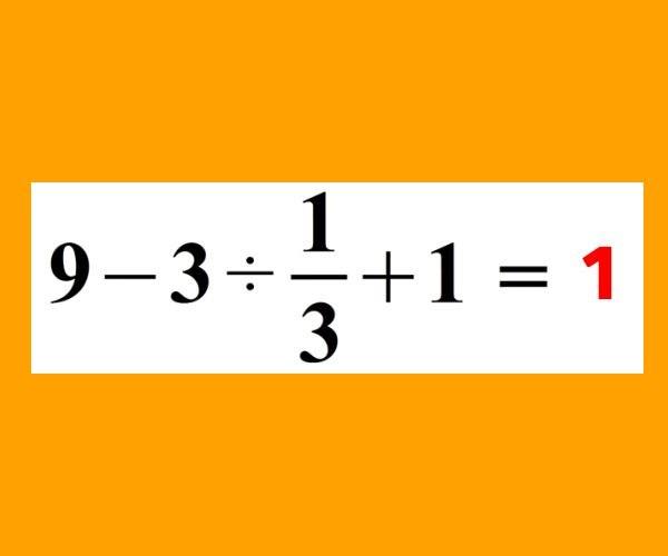 CEVAPLAR  <p>      te kafa kartran sorunun yant:<p>      9 - 3/(1/3) + 1<p>      Kural gerei; 3/(1/3) = 3 x (3/1)<p>      9 - 3 x 3 + 1<p>      9 - 9 + 1 = 1