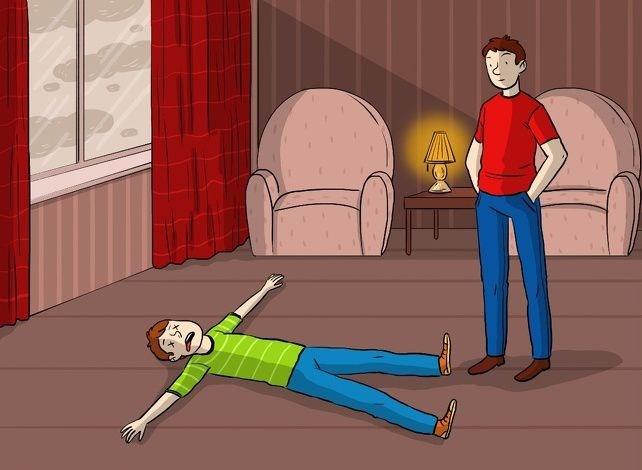 Bir adam alma odasnda l bulunur. Onu bulan arkadana olay sorulduunda, "arkadan grmeye evine giderken odann klarn ak grd iin dardan cama doru yaklap bakmak istediini, camdaki buuyu sildiinde ieride arkadan yerde yatar halde grdn ve hemen kapy krarak eve girdiini" anlatr. Polis l adamn arkadann yalan sylediini anlar. Bunu nasl anlamtr?