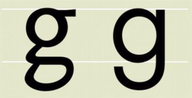 Dier harflerden farkl olarak 'g' harfinin eitli yaynlarda kullanlan iki versiyonu bulunuyor.