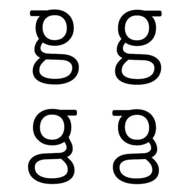 Bunlardan biri okulda retilen; sadan balayan ak kuyruklu. Dieri ise; soldan balayan kapal kuyruklu. Ayrca birleim ekinin sa taraftan balamas gerektii iin 'sa stteki g' doru olan oluyor.