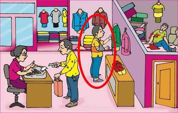 Katil 3 numaral, kolunda al olan adam. nk, kolundaki sargnn iinde silahn rahatlkla gizleyebilir. Ayrca kolu sarl bir adamn tirt ve ceket bakmak iin maazada olmas, asl dncesinin baka olduunu dndrebilir. Btn bunlarn yannda kasiyer ve kasada para deyen adam sa ellerini kullanmaktadr. Cinayete kurban giden adamn sa tarafndan vurulduunu dnrsek bunu sol elini kullanan bir adamn yapt sonucuna ulaabiliriz. 3 numaradaki adam solaktr.