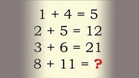 BRNC ZM 4 ile 1'i toplayn: 5 2 ile 5'i toplayn.:7 Ardndan ilk ileminin sonucu olan 5'i 7 ile toplayn:12 Ayn ilemi dier admlarda tekrar ettirin. 3+6=9+12=21 Sonu: 8+11=19+21= 40