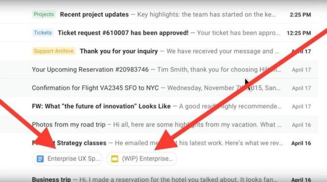 Yeni Gmail arayznn bir dier gzel yan ise eer Varsaylan olarak seim yapmazsanz gelen e-postalarn iliiinde yer alan resim, video ve dokmanlar ayrntl olarak grebiliyorsunuz; i pratikleiyor; ayrca e-postay kontrol etmek durumunda kalmyorsunuz.