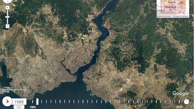 Bu zellik sayesinde stanbul'un 32 yllk deiimi de uydu grntleri ile ortaya kt. te stanbul'un geirdii deiim...