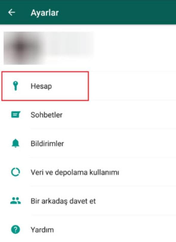 Android telefonlarda ise nce ayarlar iinden Hesap seeneine girin.