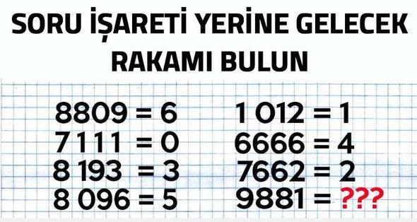 3. Soru iareti yerine gelecek rakam bulun.(Seenekler: 2, 4, 5)