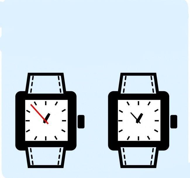 Soldaki saat oyuncak. nk yelkovan saatin etrafnda tam tur atamayacak kadar byk.