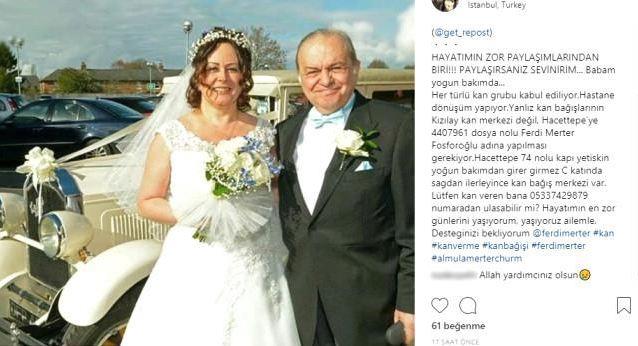 "HAYATIMIN ZOR PAYLAIMLARINDAN BR" Ferdi Merter'in kz Almula Merter, "Hayatmn zor paylamlarndan biri, Babam youn bakmda. Her trl kan grubu kabul ediliyor. Hastane dnm yapyor. Hayatmn en zor gnlerini yayorum, yayoruz ailemle. Desteinizi bekliyorum" dedi.