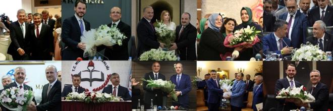 Ankara'da bugn youn bir trafik vard. Dn akam aklanan kabinenin yeleri yemin ederek grevlerine balad. Sonrasnda da bakanlklarda devir teslim trenlerine geildi. Halef-selef isimler yeni dneme ilikin mesajlar verdi.