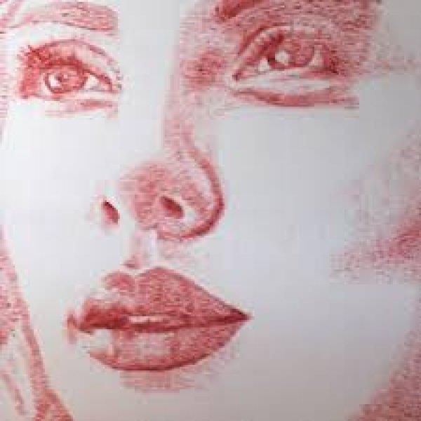 nsan yz izen bu izimde sadece ruj ve dudaklarn kullanan Fraser izim konusunda sanatln gsterdi.