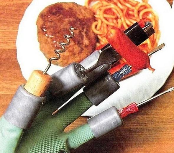 Farkl amalara hizmet eden mutfak eldiveni...