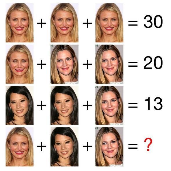 Charlie'nin Melekleri filminin karakterleriyle oluturulan matematik ilemlerinde son srada soru iareti yerine hangi say gelmeli?