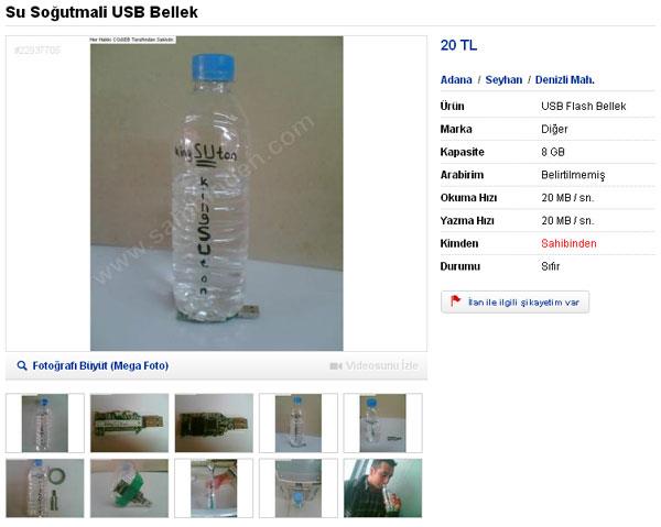 zellikleri :    Bellek Kapasitesi : 1-2-4-8 GB (nemi Yok Zaten almyor)    Su Kapasitesi : 0,5 Lt.    Pozitif Ynleri    1-Gerektiinde Kullancnn Susuzluunu Giderme    2-Ergonomik ve Kolay Tasarm    3-Portatif ve Kolay Tama    4-Kn Musluk Suyu Souk Olmasndan Dolay Tasarruflu Soutma.    Negatif Ynleri    Yazn Su Soutumu in Buzdolab Zorunluluu