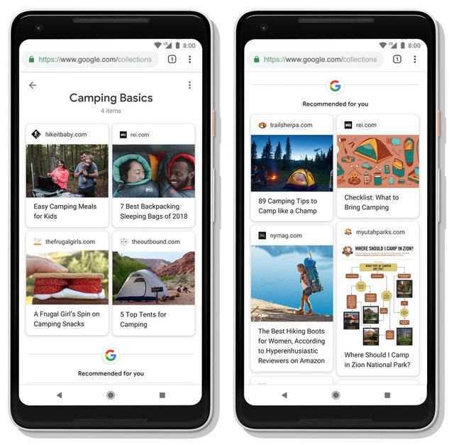4- Koleksiyonlar:  <p>  Facebook ve Instagram gibi sosyal alardaki kullanclarn yakndan bildii bir zellik olan &#8220;Koleksiyonlar&#8221;, Google&#8217;n arama motoruna da gelecek. Kullanclar, &#8220;Koleksiyonlar&#8221; zellii ile Google arama sonularn kartlar eklinde daha sonra okumak iin kaydedebilecek.