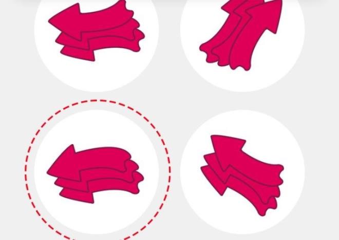 7. Dier ekillerde oklardan biri baka yne bakarken daire iindeki ekilde tm oklar ayn yn gstermektedir.