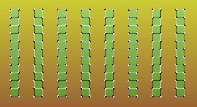 Hareketsiz yeil izgiler hareket ediyor gibi gzkyor.