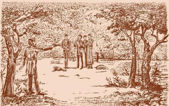 Resimdeki gruba silah �ekmi� katili sadece bir ki�i kurtarabilir. O da o gruptakilerin birinin korumas�. Koruma resmin i�inde bir yerde gizli, onu bulun.