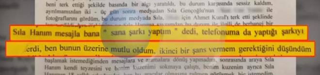 "Ayrldktan 4 ay sonra Sla Hanm bana mesajlar atmaya balad, arad, yeniden barmak ve grmek istediini syledi. Ben ilikiye balamak istemediimden mesajlara ve aramalara dn yapmadm.