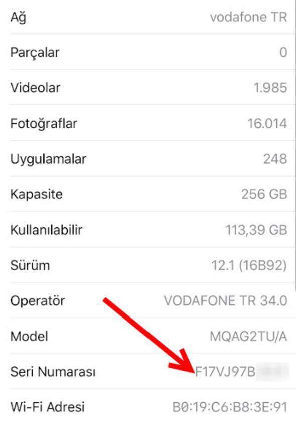 te seri numara karnzda...