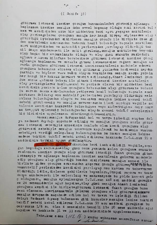 KFR ETMEM...   Ancak grg tanklar, Emine Demirdver'in Mehmet Akba'n yanna gelip, alayan olunu alp, gtrmek istediini, bu srada sann ba ekip, kadn srtndan bakladn iddia etti.