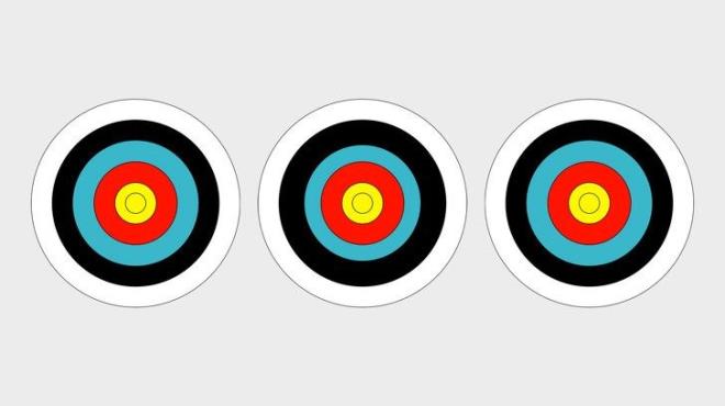 Ortadaki hedef tahtas kenarlardakinden farkl