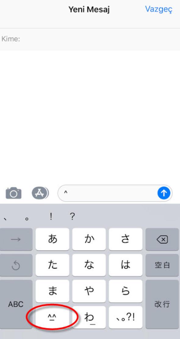 Daha sonra da Kana'y setikten sonra tulamadan bu simgeyi sein.