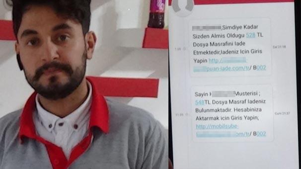 Ayin, Mays 2018&#8217;de kendisine mesaj geldiini anlatarak, &#8220;Linke tkladm, karma kullandm bankann logosunun ayns geldi. in iinde dolandrclk olacan anlamadm, mteri numaram ve ifremi girdim. Daha sonradan sayfaya giri yapamadm, tekrar denedim olmad ben de sayfalar kapatarak, bankann kendi mobil uygulamasndan giri yaptm.