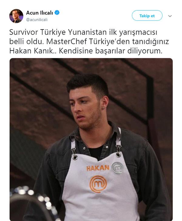'MasterChef Trkiye' yarmas ile adn duyuran Hakan Kank'n, 'Survivor Trkiye-Yunanistan'da mcadele edecei kesinleti.