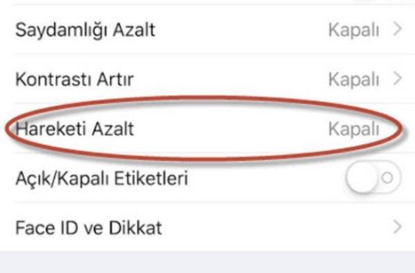 Orada bulunan Hareketi Azalt seeneini 'kapal' konuma getirin. Bylece batarya mrnz uzayacak