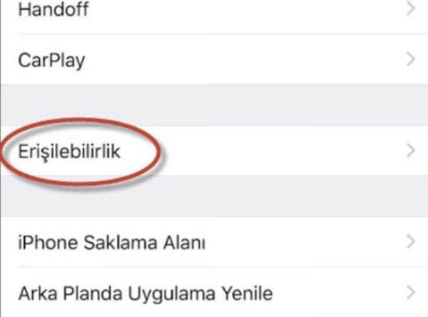 Eriilebilirlik sekmesine girin.
