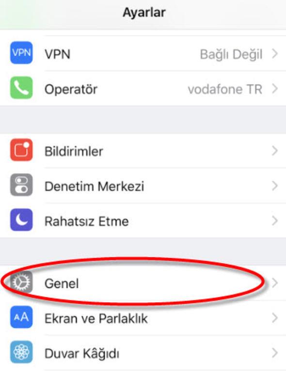 Ayarlar'a erimenizle birlikte imdi de bu blmden Genel ksmna giriyoruz.