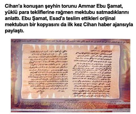 100 y�ll�k tarihi mektubu