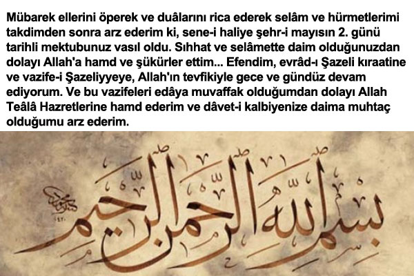 100 y�ll�k tarihi mektubu