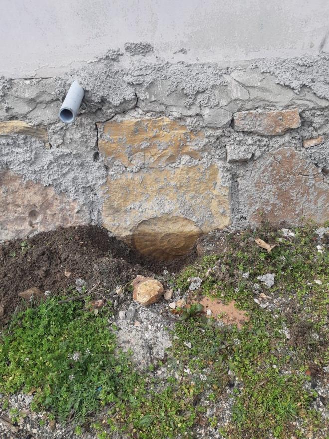 Yaklak 12 yldr duvar ta olarak kullanld belirlenen iki para halindeki dev fosil, bulunduu yerden sklerek mzeye tand. Ekipler, etiner'in duvarn da yeniden rd.