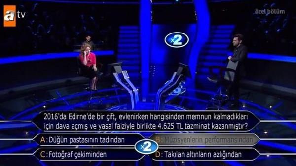 Kim Milyoner Olmak ster&#8217;de yarmacy zorlayan bu sorunun cevab ekran bandakiler tarafndan da merak edildi.DORU CEVAP: C
