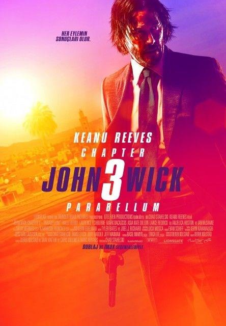 John Wick 3: Parabellum  <br>  2014&#8217;te ilki seyirciyle buluan ve byk bir hayran kitlesi edinen John Wick, serinin nc macerasnda rdan kyor. Dnyadaki btn suikastiler, etten kemikten bir adamn peine dyor. Serinin son filmi olacana dair kan sylentiler bence doru; nk 8 milyara dayanan dnya nfusundan hareketle, yeryzndeki btn suikastilerin John Wick&#8217;in peine dmesini anlatan filmin zerine kmak pek de mmkn olmamal. Sonu veya deil, 55 yandaki Keanu Reeves son zamanlarda rol ald orta karar filmlerin an bu seriyle kapatyor. eytan srtndan baklayan lm makinesi John Wick karakteri ona ok yakyor. kinci filmin ynetmeni Chad Stahelski&#8217;nin bir kez daha rejisr koltuunda oturduu filmde Ian McShane, Halle Berry, Laurence Fishburne ve Anjelica Huston gibi yldzlar da var.