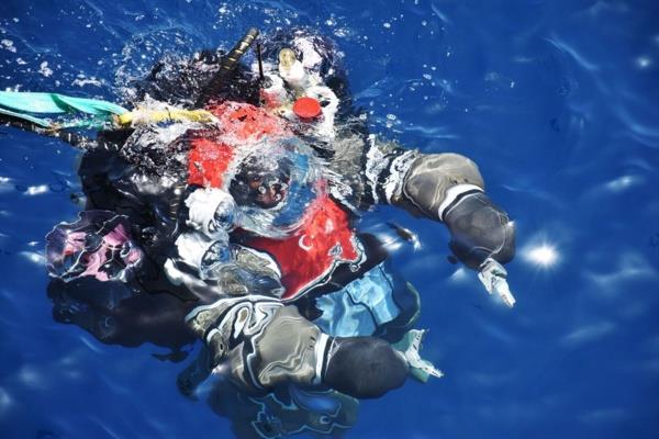 Marmaris Aksaz aklarnda gerekletirilen tatbikatn son blmnde senaryo gerei denizalt arama kurtarma safhas da gerekletirildi.