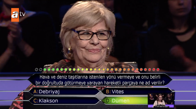 Faruk Nafiz amlbel'in "oban emesi" iirinde kimlerin ad gemez? sorusunda ift cevap joker hakkn kullanan Gkdemir 2. cevabnda D kk olan "Tahir ve Zhre" yantyla 30 bin liraya ulam oldu.