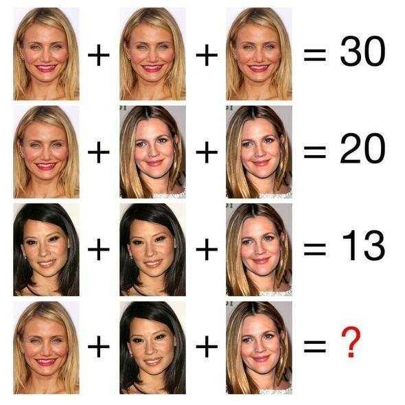 Charlie'nin Melekleri filminin karakterleriyle oluturulan matematik ilemlerinde son srada soru iareti yerine hangi say gelmeli?