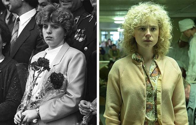 Vasily Ignatenko'nun kars Ludmila Ignatenko ve oyuncu Jessie Buckley