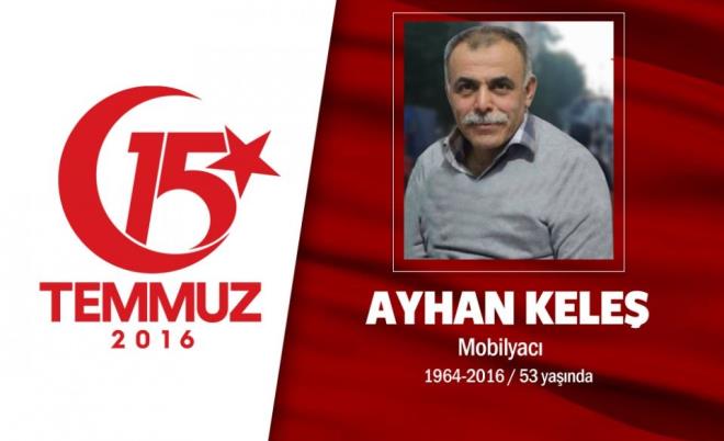 52 yandaki Ayhan Kele, mobilyaclk yapyordu. 15 Temmuz gecesi bakent Ankara'da Cumhurbakanl Klliyesi evresinde dzenlenen saldrda ehit oldu. Kele'in Trk bayrana sarl tabutuna sarlan ei Fadik ile ocuklar Tolga ve Fazl Kele, gzya dkt. Ayhan Kele,  cenazesi memleketi Krehir Kaman lesi'nde son yolculuuna uurland. Kele'in, Kurancl Kasabas Belediye Meydan'nda kendi adna bir saat kulesi dikildi ve naa Kurancl Kasabas ehitlik Mezarl'nda defnedildi.
