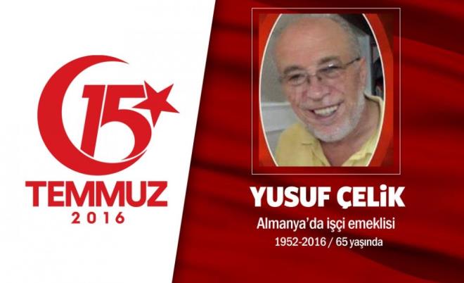 En son grntleri mcadele ettii tankn stnde ekildi, ehit dt. 65 yandaki Yusuf elik, Almanya'dan emekli bir iiydi. Tatilini Trkiye'de geiriyordu. Halk direniine katlrken hi tereddt etmedi, telefonunu ve czdann bile yanna almad. 15 Temmuz gecesi Cumhurbakan Erdoan'n arsyla sokaa indi. Ankara sokaklarndaki darbeci hainlerle att. ehidin olu, babasnn  televizyonda yaynlanan 15 Temmuz klibinde grnce gzyalarn tutamam, "Babam grntde, tankn stndeydi. Darbeci bir askeri tanktan karmaya alyordu." dedi. Genelkurmay Bakanl nndeki kavakta hainlerin saldrs sonucu yaraland, kaldrld hastanede ehit dt. Hastanedeki grevlilere, ismini ve memleketini ancak syleyebilmi. ehit ei, "Eimin cenazesini ok zor bulduk."  aklamasn yapt. ehit Yusuf elik, Aksaray'da son yolculuuna uurland.