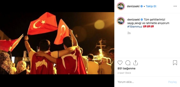 Deniz Seki: Tm ehitlerimizi sayg, sevgi ve rahmetle anyorum