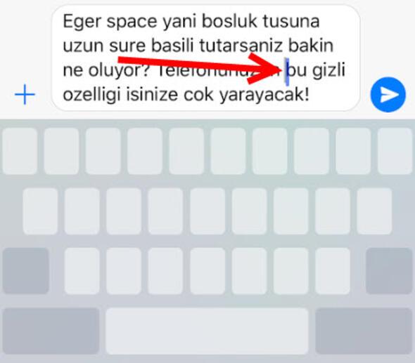 Klavyeden her ey silinecek ve siz dokunmaya devam ettiiniz srece imleci yazdnz metnin herhangi bir yerine kolayca kaydrabileceksiniz!