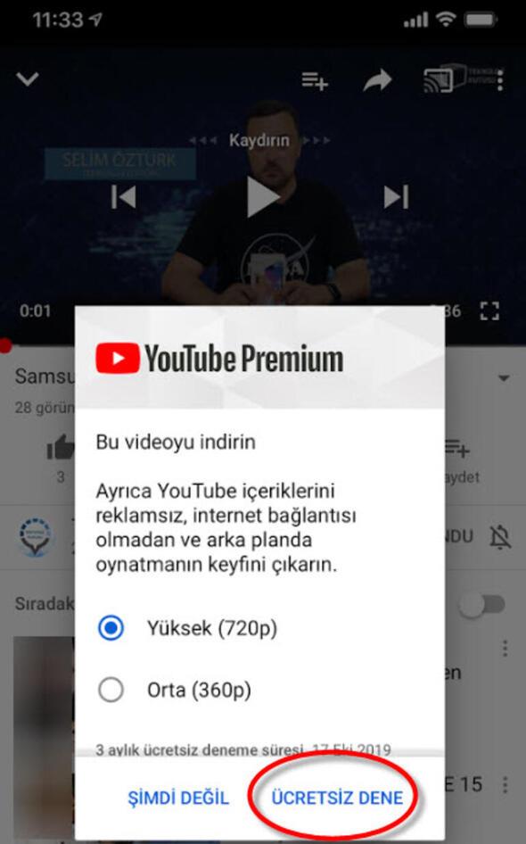 YouTube Premium&#8217;a abone olmak iin mobil uygulamada videolarn altnda kan indirme butonunu veya ayarlar ksmndaki Premium blmn kullanabilirsiniz.